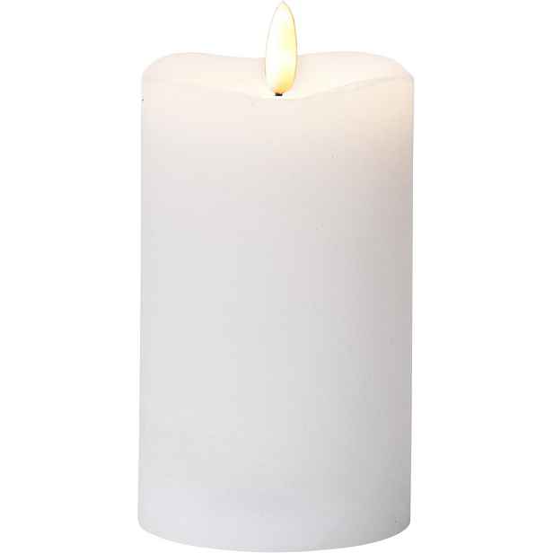 Vosková LED svíčka s časovačem výška 14 cm Star Trading Flamme - bílá