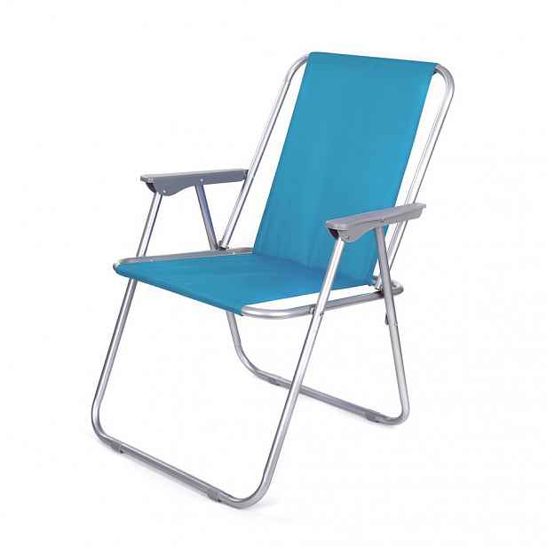 zahradní plážová kovová židle HAPPY GREEN, skládací - modré