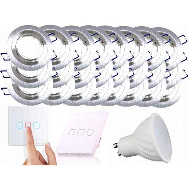 Sada Halogenové Led svítidlo 24x Vypínač Žárovky