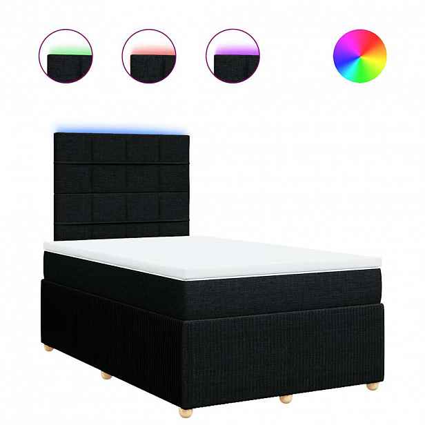 vidaXL Box spring postel s matrací černá 120x200 cm textil