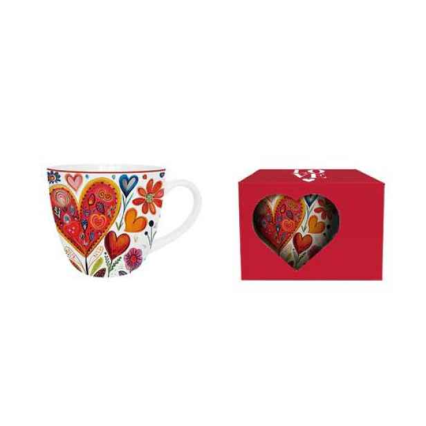 DUO - Hrnek 460ml COLORFUL HEARTS 4 v krabičce