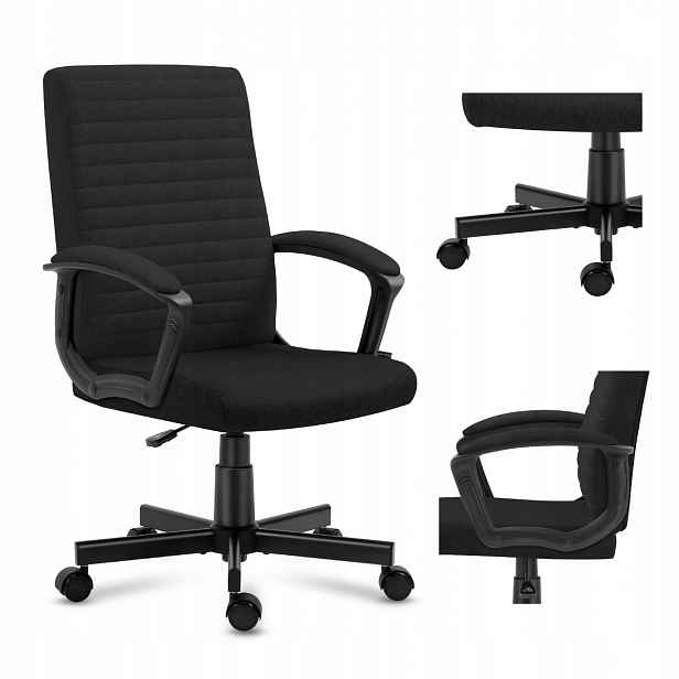 Kancelářská otočná židle Mark Adler černá, nastavitelná, ergonomická, do 130 kg