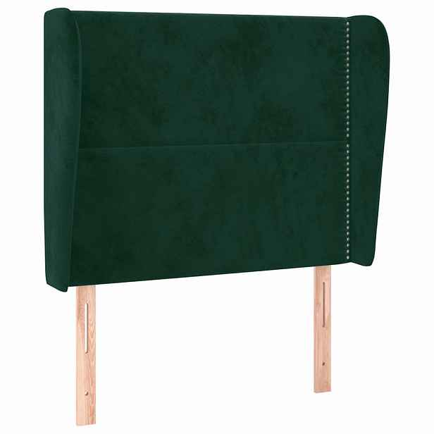 vidaXL Čelo postele typu ušák tmavě zelená 103x23x118/128 cm samet