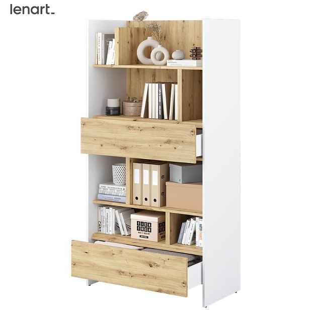 Dig-net nábytek Regál Lenart BED CONCEPT BC-28 | bílá / dub artisan