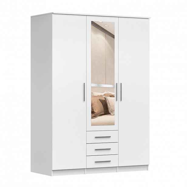 imoebel24 SKŘÍŇ s otočnými dveřmi SZANTAL 3D 150/207/59, 3dveřová, bílý