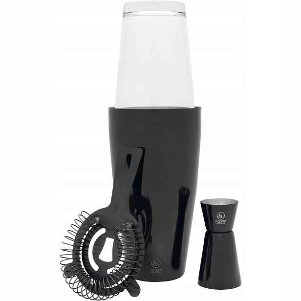 Leopold Vienna Acolon Boston-Shaker 3dílná sada, černá, výška: 250 mm