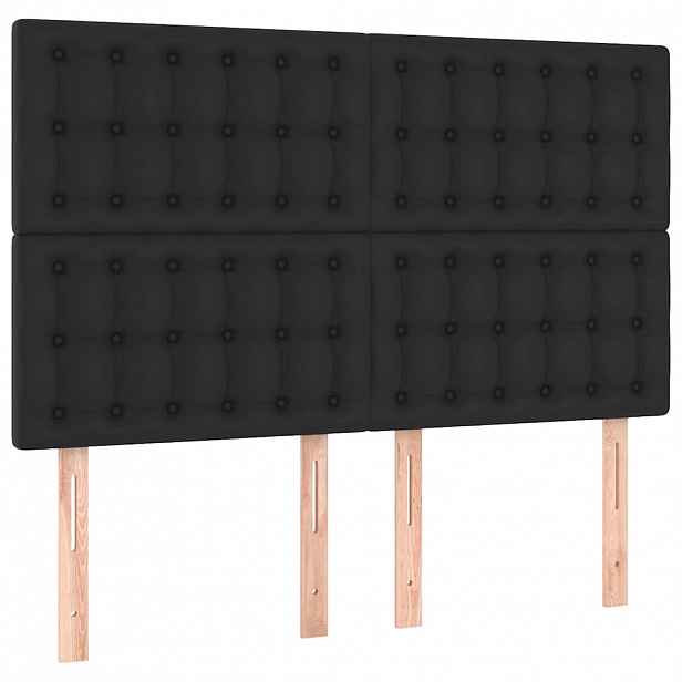 vidaXL Čelo postele černé 144x5x118/128 cm umělá kůže