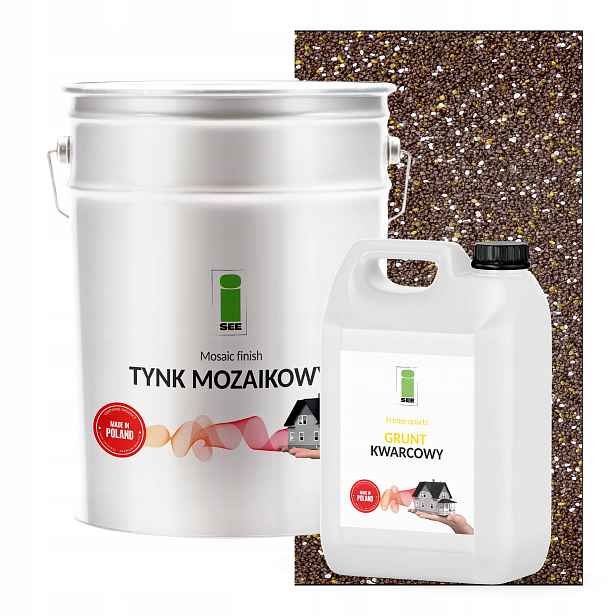 Mozaiková Omítka Hnědá 25 kg Barevná Půda Set Na 6,6 m2