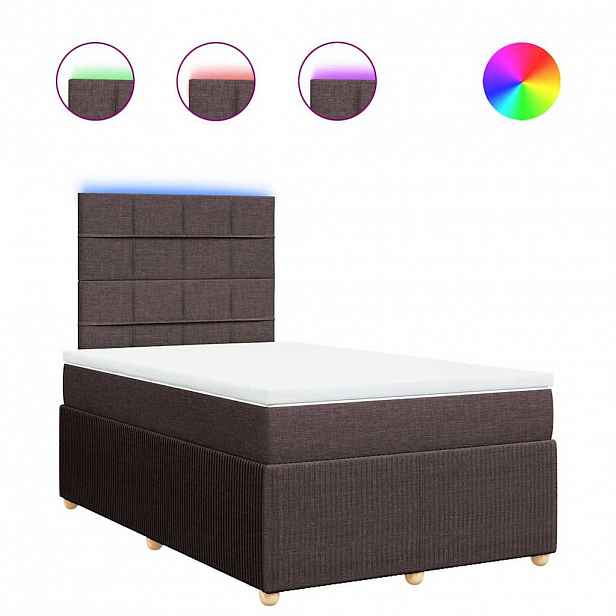 vidaXL Box spring postel s matrací tmavě hnědá 120x200 cm textil
