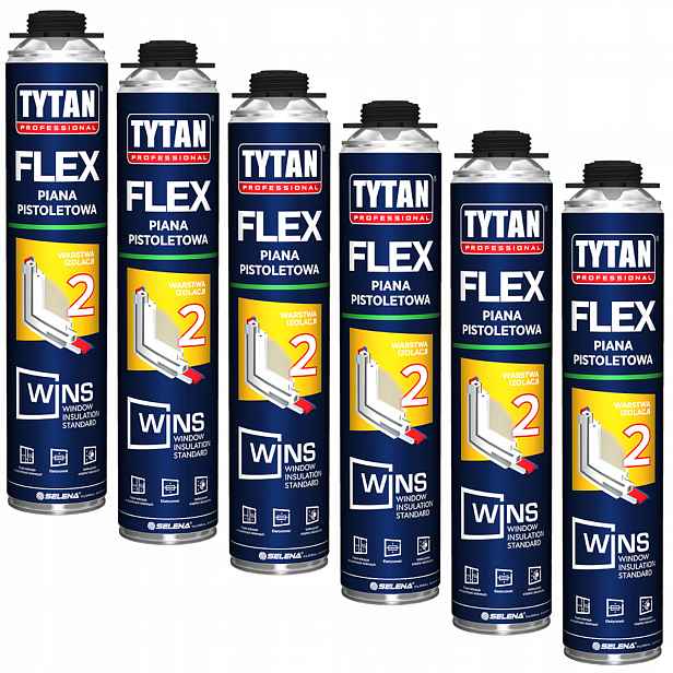 6x Pistolová pěna Tytan Wins Flex 750 ml