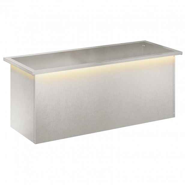 vidaXL Zahradní truhlík s LED osvětlením Stříbrná 40 × 100 × 40 cm