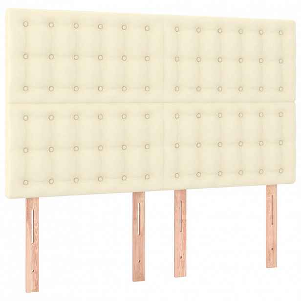 vidaXL Čelo postele krémové 144x5x118/128 cm umělá kůže