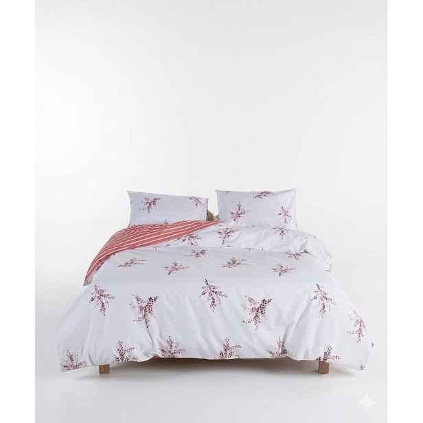 Bílé/růžové povlečení na jednolůžko z bavlny Renforcé 140x200 cm Breeze Floral – Mila Home Luxury