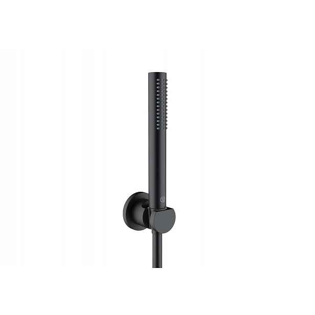 Kludi Nova Fonte - Set sprchové hlavice, držáku a hadice, černá mat 2085039-15