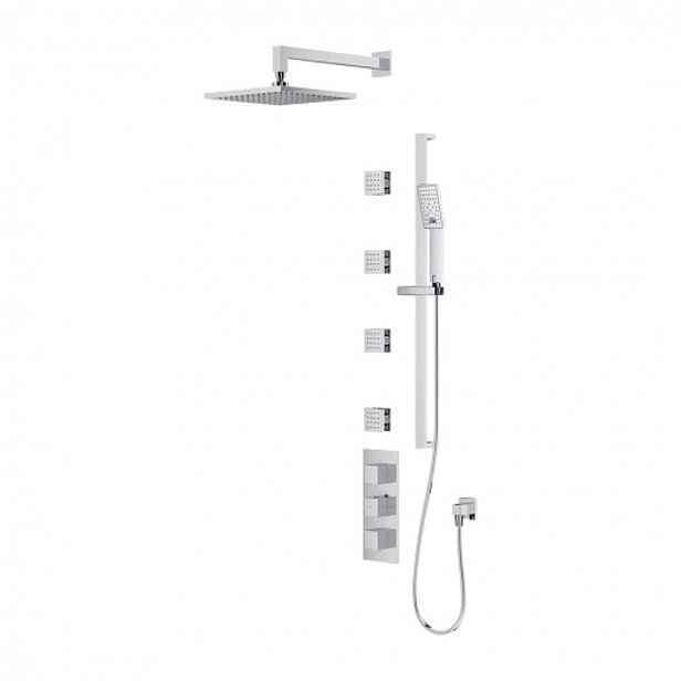 OMNIRES Fresh - Sprchový set s termostatem pod omítku, s tělesem, 3 proudy, 25x25 cm, chrom SYSFR12XCR
