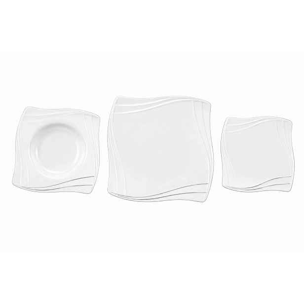 Premium Stylový Jídelní Servis 3x Porcelánové Talíře Platina Fyrklövern