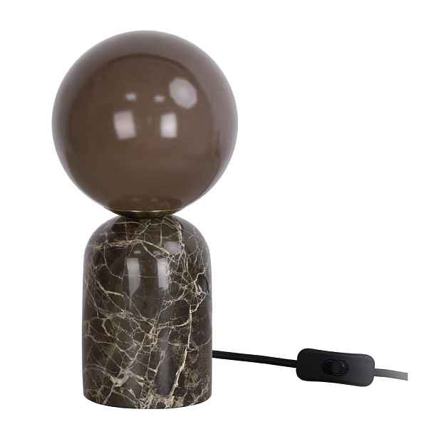 Tmavě hnědá mramorová stolní lampa (výška 20 cm) Lazio Sphere – Leitmotiv