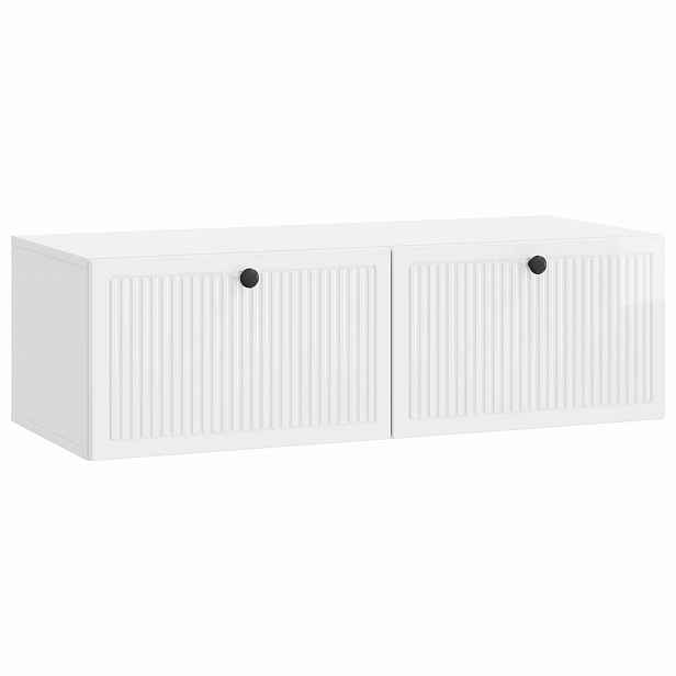 vidaXL Nástěnná TV skříň Bílá s vysokým leskem 98 x 41 x 30 cm