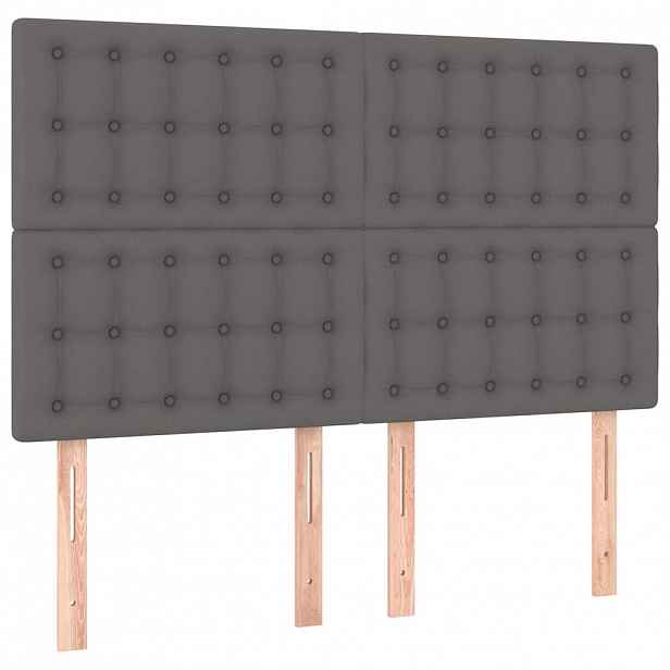 vidaXL Čelo postele šedé 144x5x118/128 cm umělá kůže