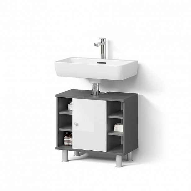 Livinity® ZÁKLADNÍ SKŘÍŇKA POD UMYVADLO Fucino Antracit 60 x 54 cm