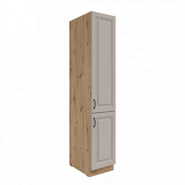 Vysoká potravinová skříňka Stilo 40 DK-210 2F Barva korpusu: Dub artisan, Barva dvířek: Clay Grey