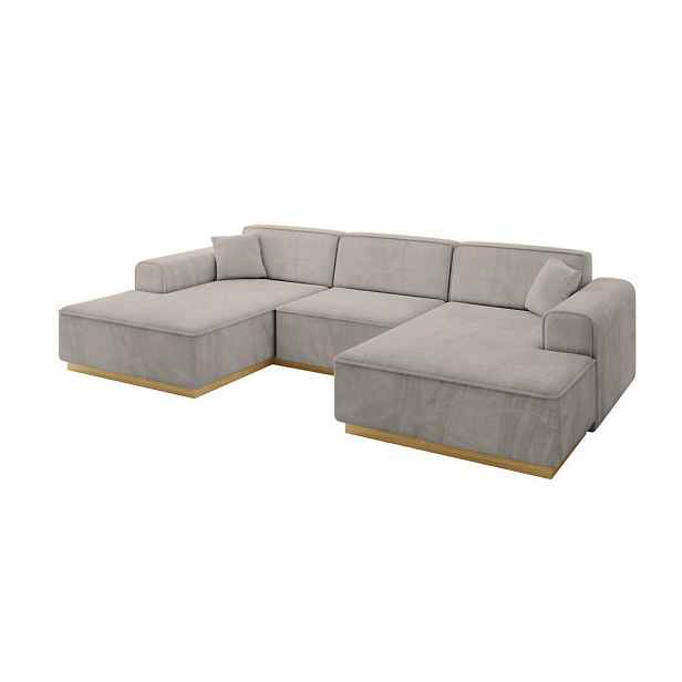 ALTDECOR SEDACÍ SOUPRAVA ve tvaru U IREA-U1-v2 301x165x80 Světle hnědá Velur