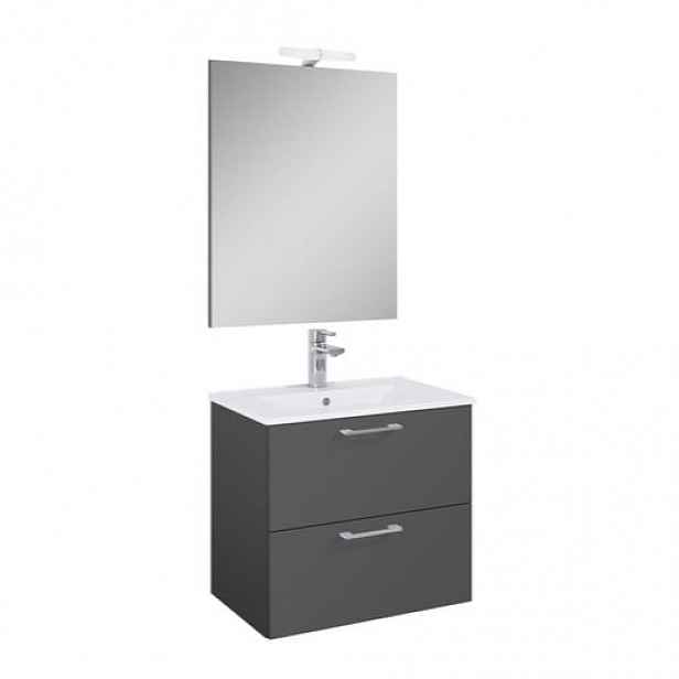 Koupelnová sestava s umyvadlem Ceramia Lea 61,5x55x41,7 cm antracit LEASET60A