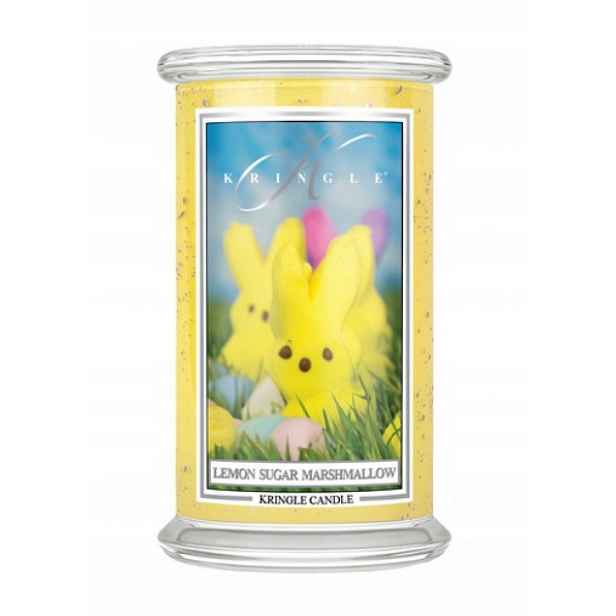 Lemon Sugar Marshmallow – Kringle Candle – velká vonná svíčka s 2 knoty