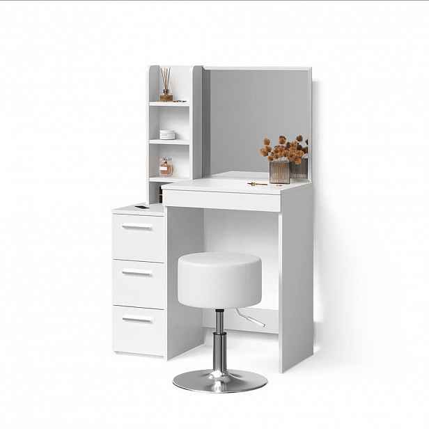 Livinity® TOALETNÍ STOLEK Ivera Bílá 79.9 cm s taburetem