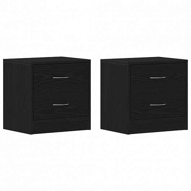 vidaXL Noční skříňky 2 ks Dub černý 40x30x40 cm Dřevěné konstrukce