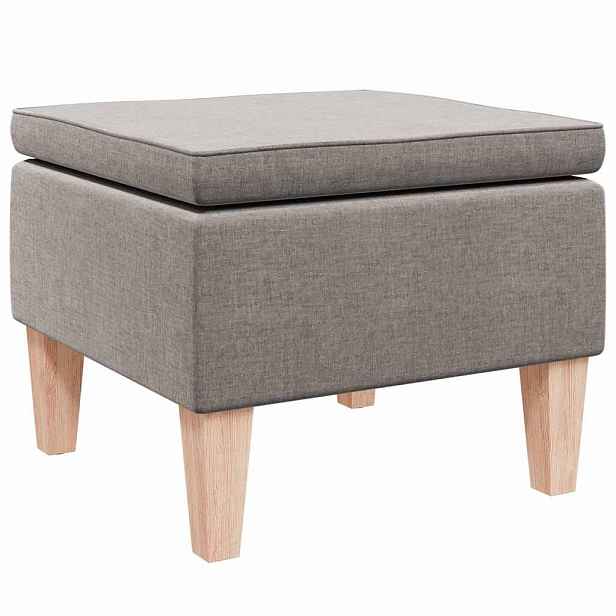vidaXL Stolička s dřevěnými nohami taupe textil