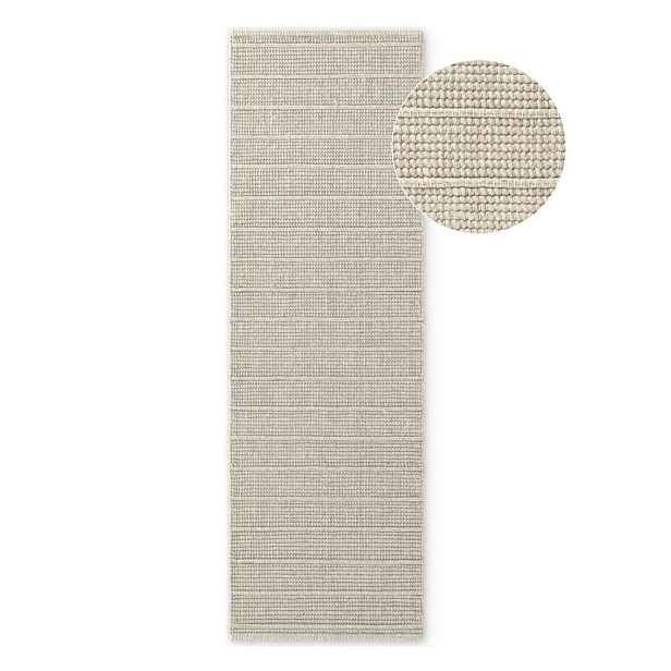 Krémový ručně tkaný vlněný běhoun 80x250 cm Camden Parker – Ted Baker