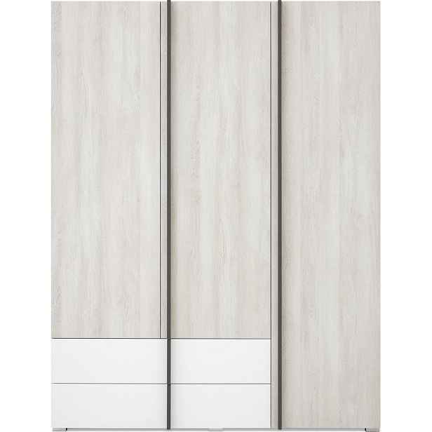 MASSENO ŠATNÍ SKŘÍŇ S OTOČNÝMI DVEŘMI BERGAMO, 150/195/50 cm 3dveřová, dekor dub