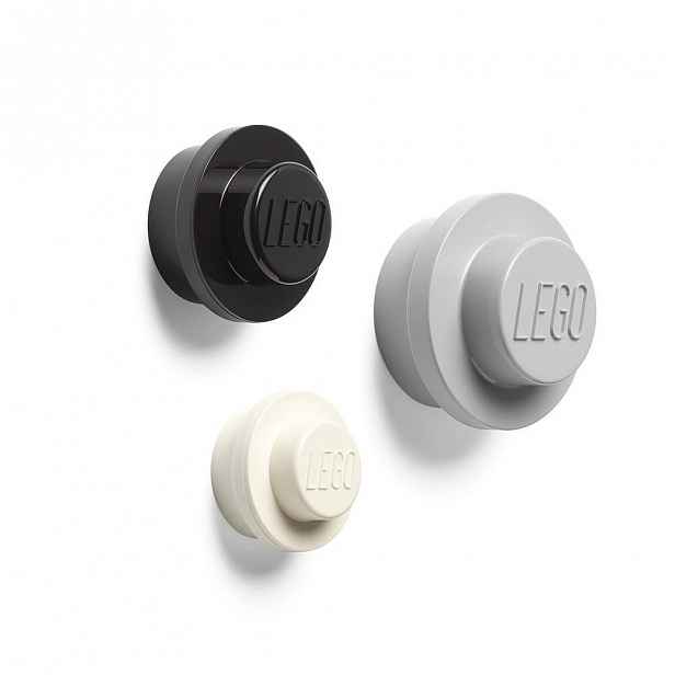Sada 3 věšáků na zeď LEGO® Black And White