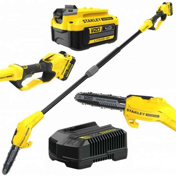 Stanley - 18V AKU prořezávací řetězová pila 20 cm, 1x aku 4,0 Ah Li-Ion, nabíječka SFMCPS620M1-QW