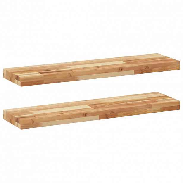 vidaXL Plovoucí police 2 ks 80 x 20 x 4 cm olejované akáciové dřevo
