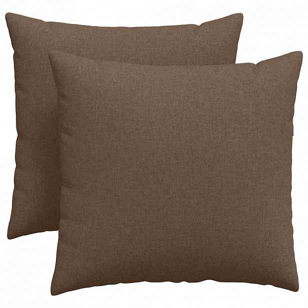vidaXL Pohovkové polštáře 2 ks textil Hnědá 45 x 45 cm