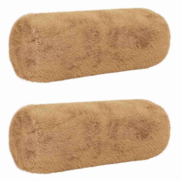 vidaXL Povlak na polštář 2 ks HEERLEN Taupe Ø 15 x 40 cm Umělá králičí