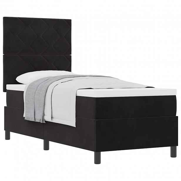 vidaXL Postel s boxspringem s čelo Černý 80 x 200 cm samet