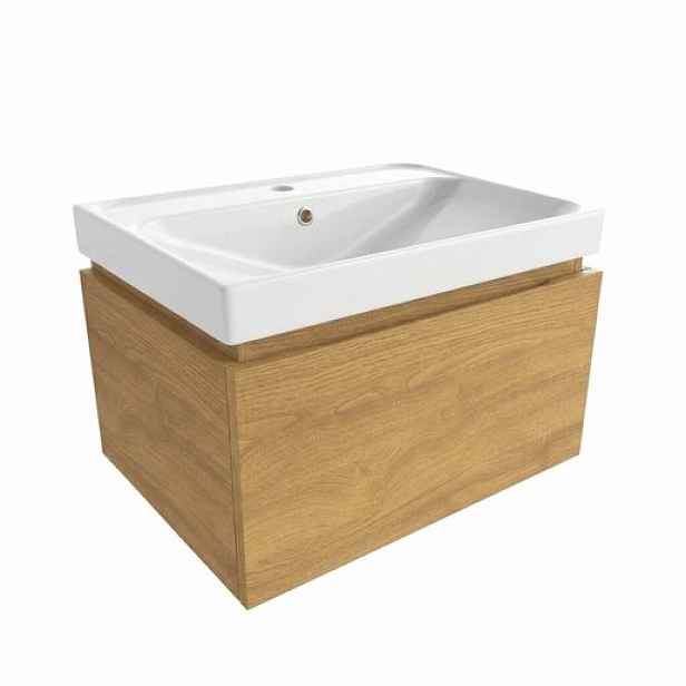 Koupelnová skříňka s umyvadlem SAT Feel 60x30x46 cm dub medový mat SATFEEL60DMU5