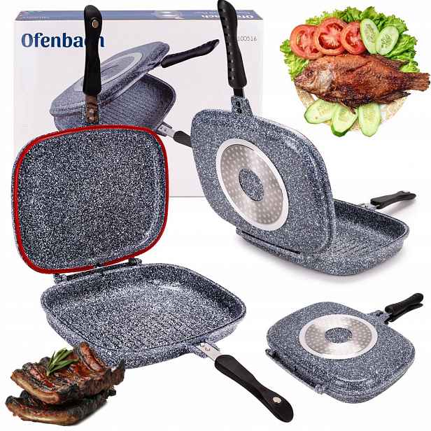 Oboustranná Granitová Grilovací Pánev Plyn/indukce Kamille