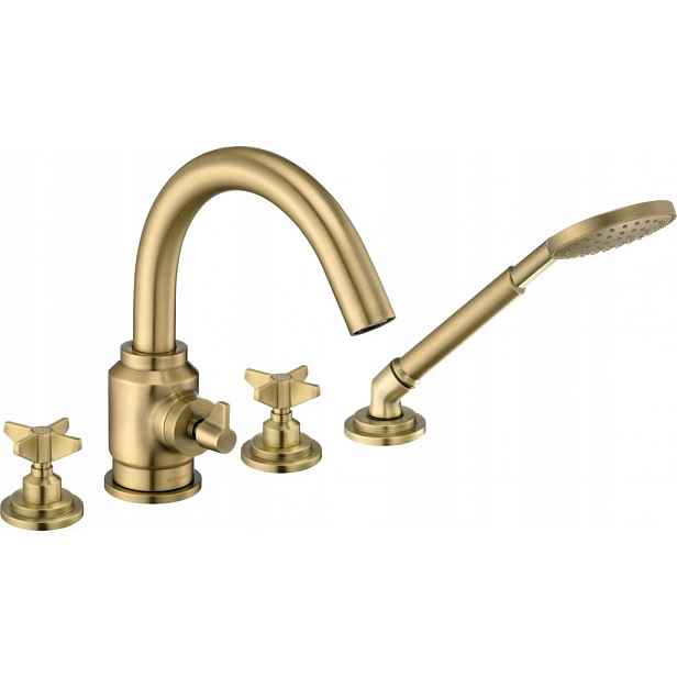 Temisto Brass Koupelnová baterie, 4-otvorová, se sprchovým setem (bq