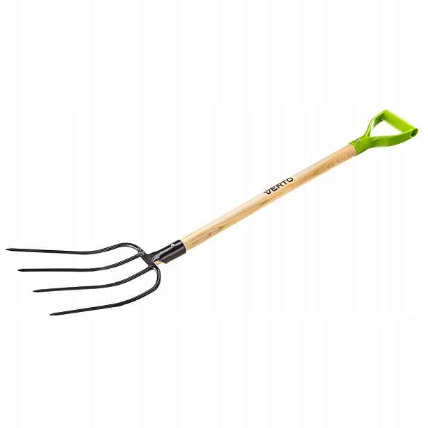 Univerzální vidle 4 zuby, dřevěná rukojeť, plastová rukojeť
