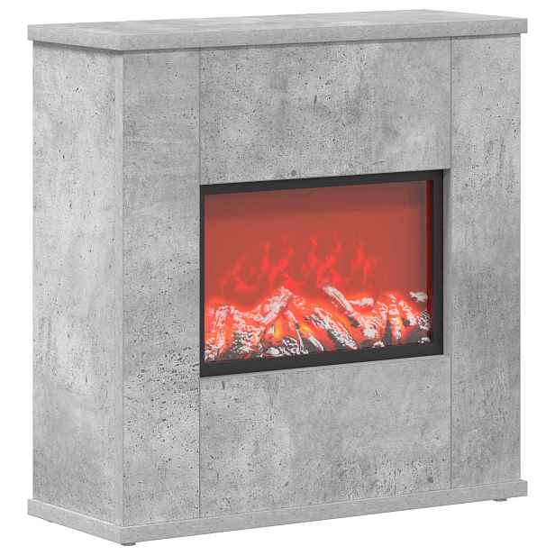 vidaXL Elektrický krb Betonově šedá 47 x 18 x 48 cm Kompozitní dřevo
