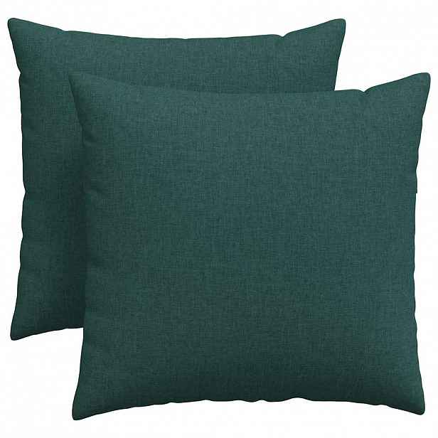 vidaXL Pohovkové polštáře 2 ks textil Tmavě zelená 45 x 45 cm