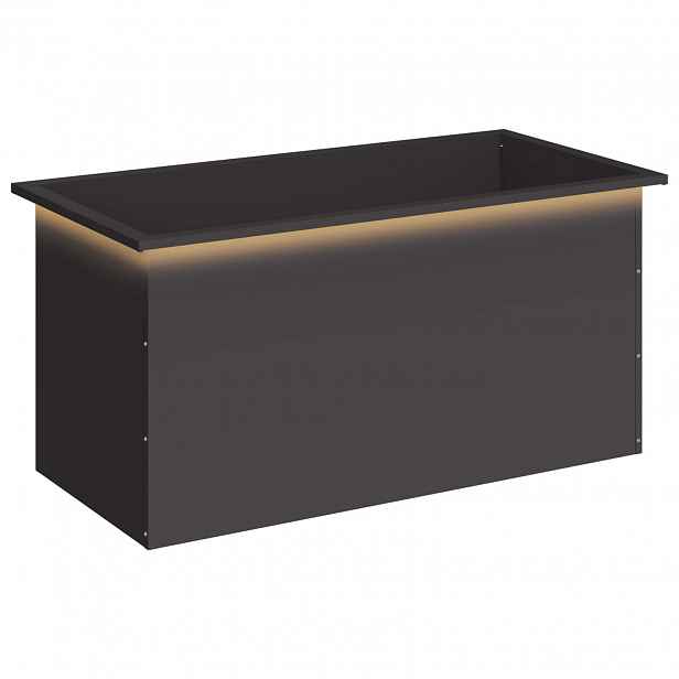 vidaXL Zahradní truhlík s LED osvětlením Černá 50 × 100 × 48 cm Ocel
