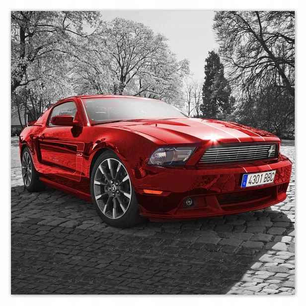 Plakáty 140x140 Červený Ford Mustang Usa