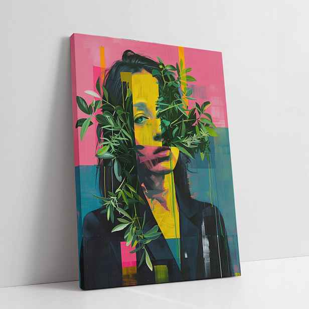 Obraz na plátně Žena rostlin v abstrakci pro dům, pokoj, obývací pokoj 60x80
