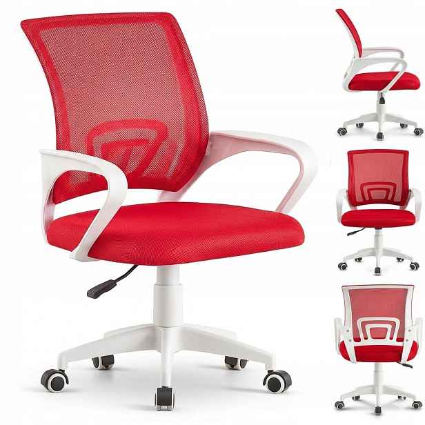 Červená Kancelářská otočná ergonomická pro mládež židle NFX001