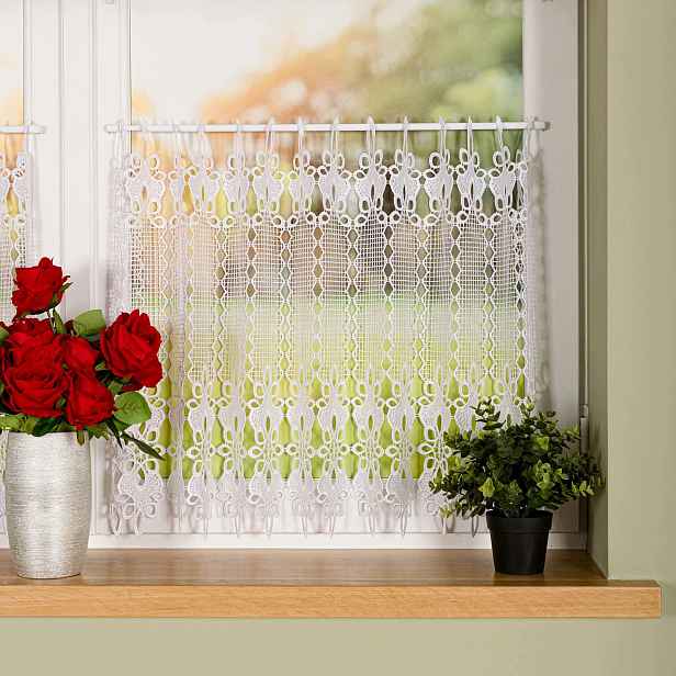 Mg Vitrážová Záclona Gipiurová 3107 bílá 200x60cm kvalita Premium M